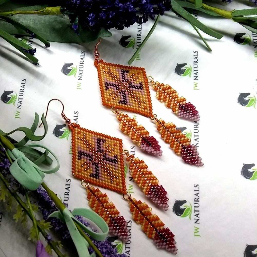 SOLD🎉HP🎉 JRW Handmade Feathers Purple Earrings - Picture 7 of 8